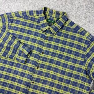 Orvis Flannel Shirt Mens 2XL Blue Green Plaid Luxury Button Down Fishing Outdoor